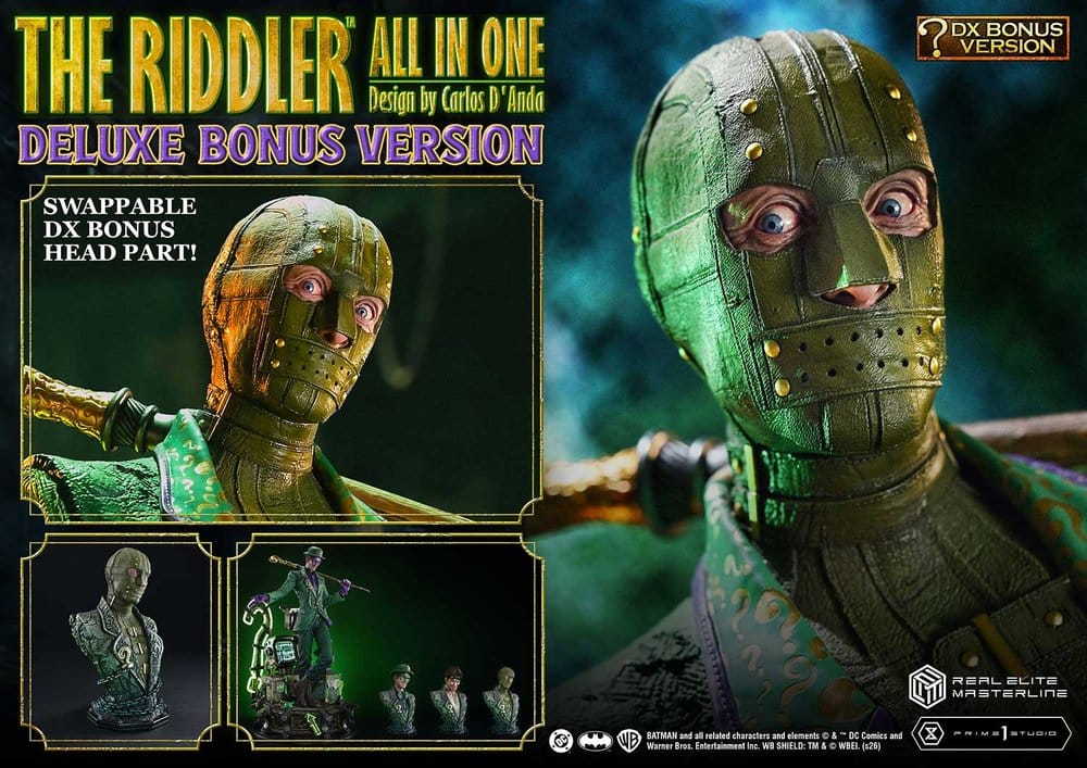 DC Comics Real Elite Masterline Series Statue 1/3 The Riddler All In One (Design by Carlos D'Anda) DX Bonus Version 74 cm 4582647125293