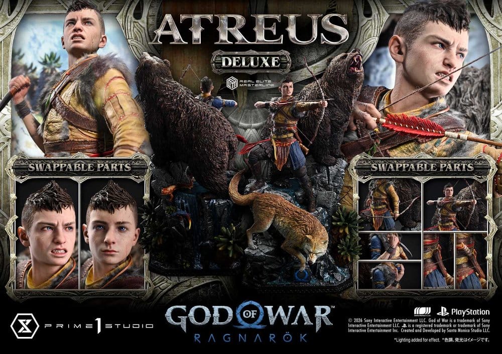 God of War: Ragnarok Real Elite Masterline Statue 1/3 Atreus Deluxe Version 96 cm 4582647124470