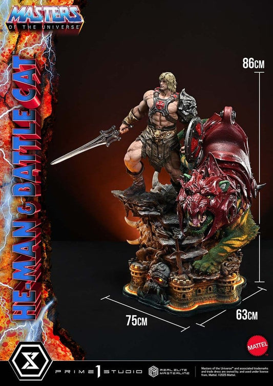 Masters of the Universe Real Elite Masterline Series Statue 1/4 He-Man & Battle Cat 86 cm  4582647123428
