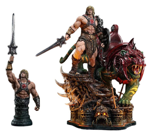 Masters of the Universe Real Elite Masterline Series Statue 1/4 He-Man & Battle Cat Ultimate Version 86 cm  4582647123435