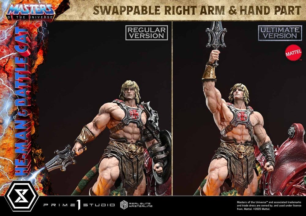 Masters of the Universe Real Elite Masterline Series Statue 1/4 He-Man & Battle Cat Ultimate Version 86 cm  4582647123435