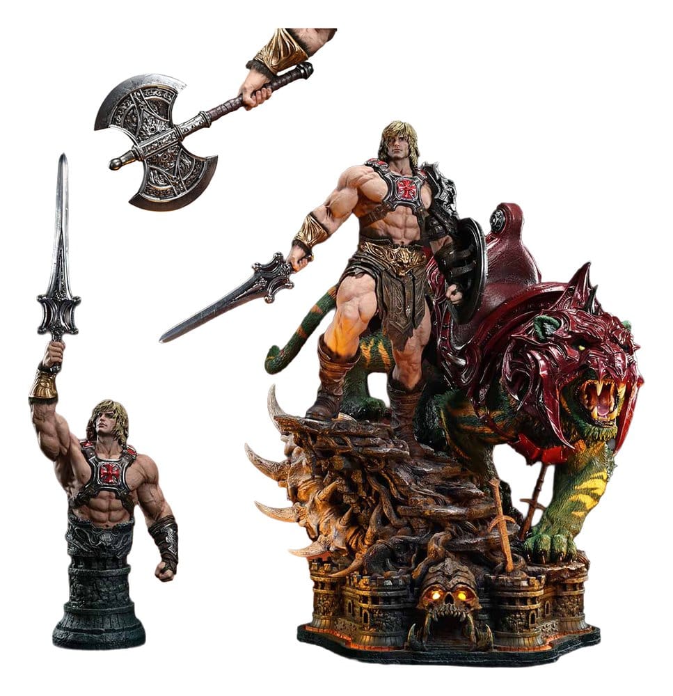 Masters of the Universe Real Elite Masterline Series Statue 1/4 He-Man & Battle Cat Ultimate Bonus Version 86 cm  4582647123442