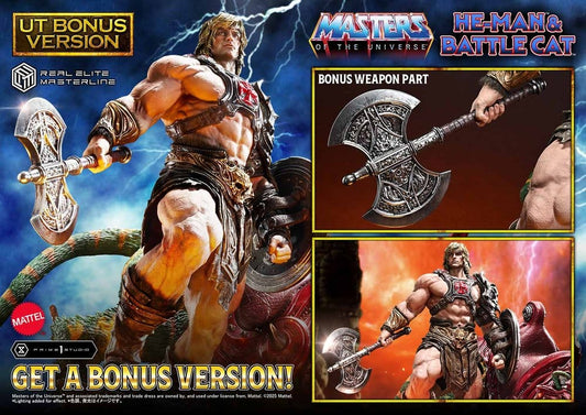 Masters of the Universe Real Elite Masterline Series Statue 1/4 He-Man & Battle Cat Ultimate Bonus Version 86 cm  4582647123442