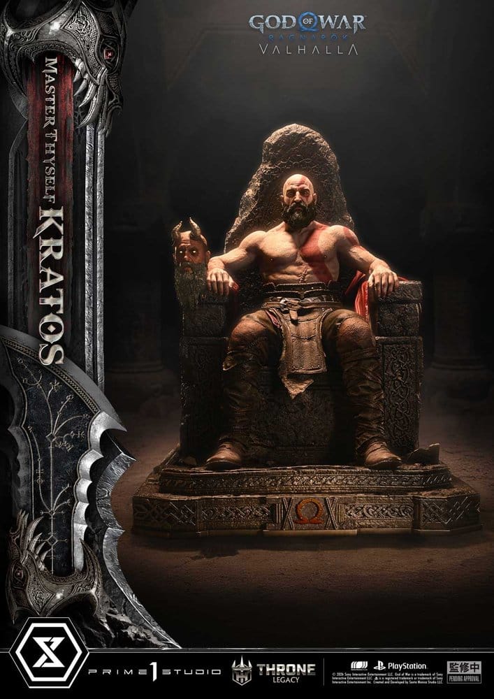 Throne Legacy God of War Series Statue 1/3 Ragnarok Master Thyself Kratos  67 cm 4582647123381