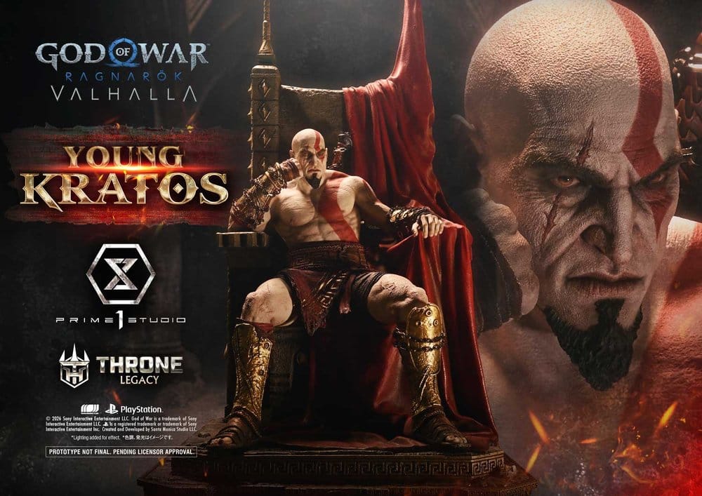 Throne Legacy God of War Series Statue 1/3 Ragnarok Young Thyself Kratos 91 cm 4582647123404