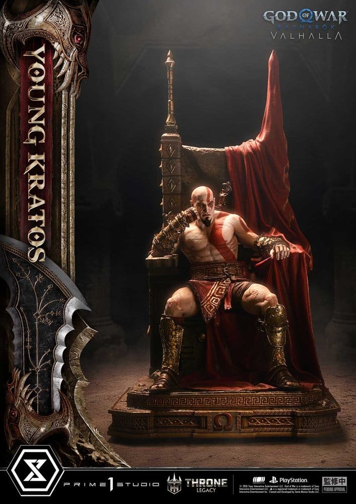 Throne Legacy God of War Series Statue 1/3 Ragnarok Young Thyself Kratos 91 cm 4582647123404
