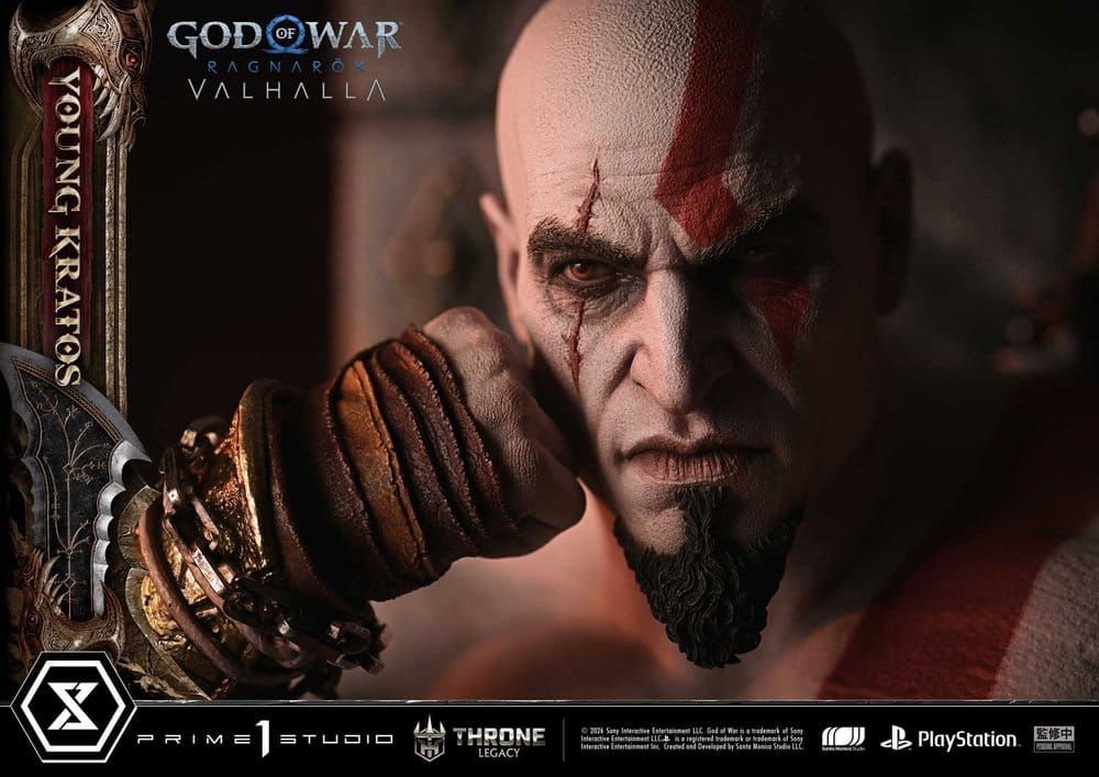 Throne Legacy God of War Series Statue 1/3 Ragnarok Young Thyself Kratos 91 cm 4582647123404
