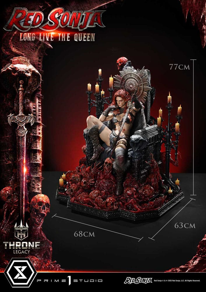 Red Sonja Throne Legacy Collection Statue Statue 1/3 Red Sonja: Long Live the Queen 77 cm  4582647122766