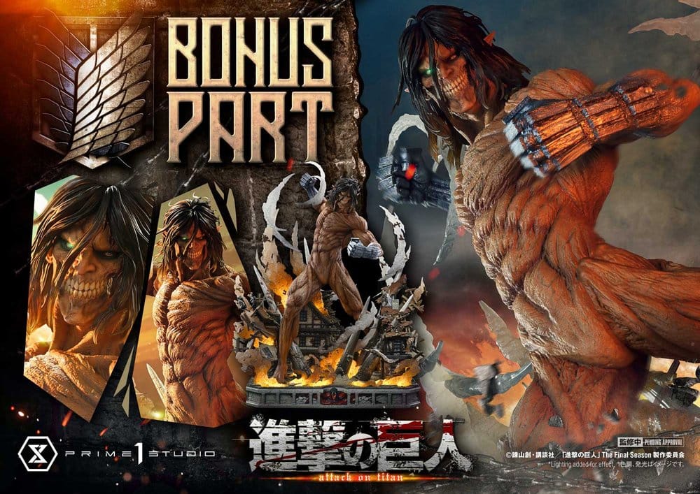 Attack on Titan (TV animation) Ultimate Diorama Masterline Statue Eren Yeager Attack Titan Bonus Version 81 cm 4582647124708