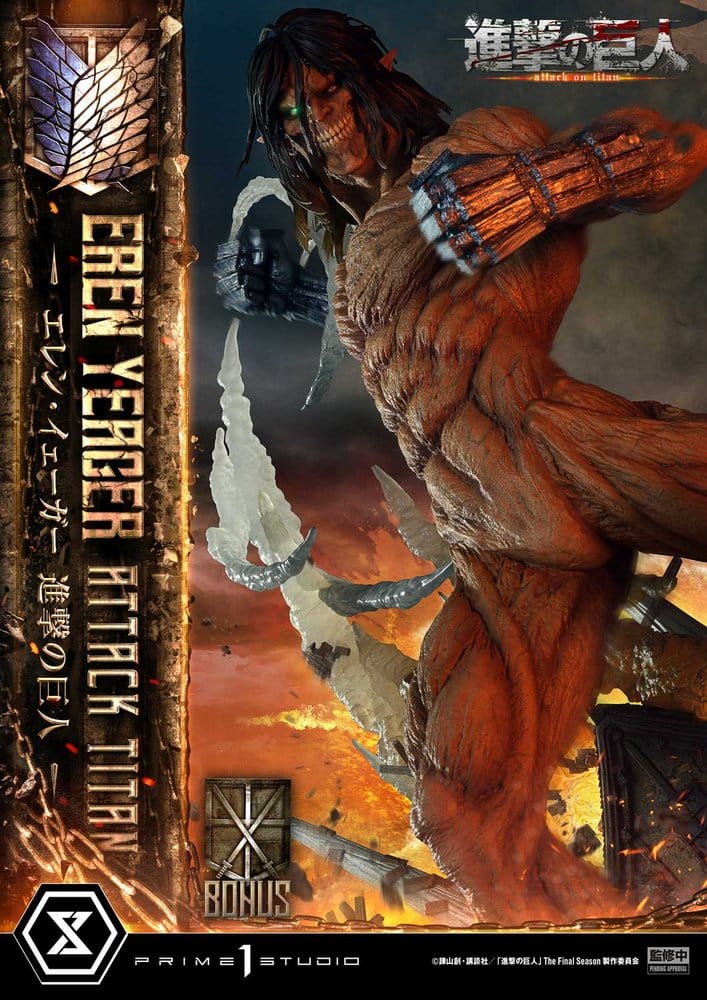 Attack on Titan (TV animation) Ultimate Diorama Masterline Statue Eren Yeager Attack Titan Bonus Version 81 cm 4582647124708