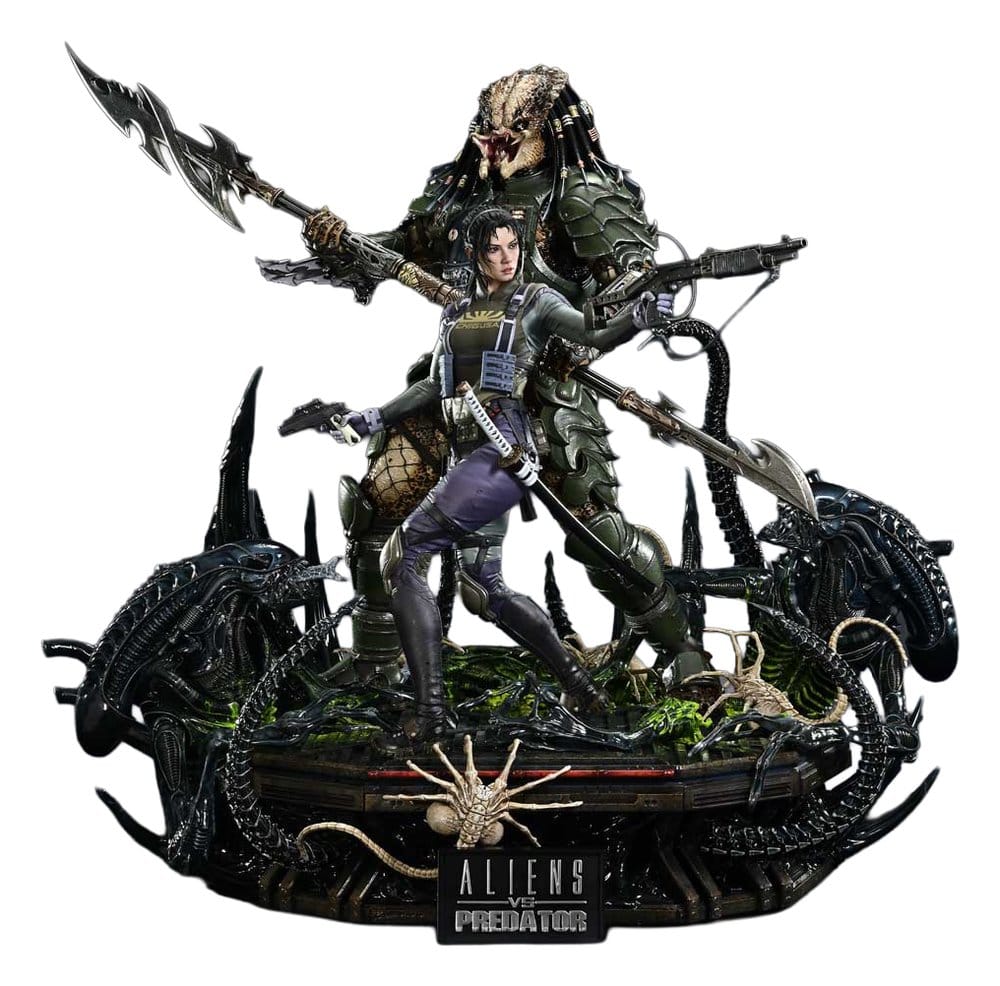 Aliens vs. Predator (Comic) Ultimate Premium Masterline Statue 1/4 Machiko & Broken Tusk Predator 79 cm 4582647125309
