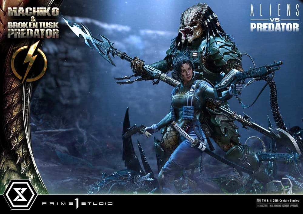 Aliens vs. Predator (Comic) Ultimate Premium Masterline Statue 1/4 Machiko & Broken Tusk Predator 79 cm 4582647125309