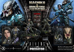 Aliens vs. Predator (Comic) Ultimate Premium Masterline Statue 1/4 Machiko & Broken Tusk Predator 79 cm 4582647125309