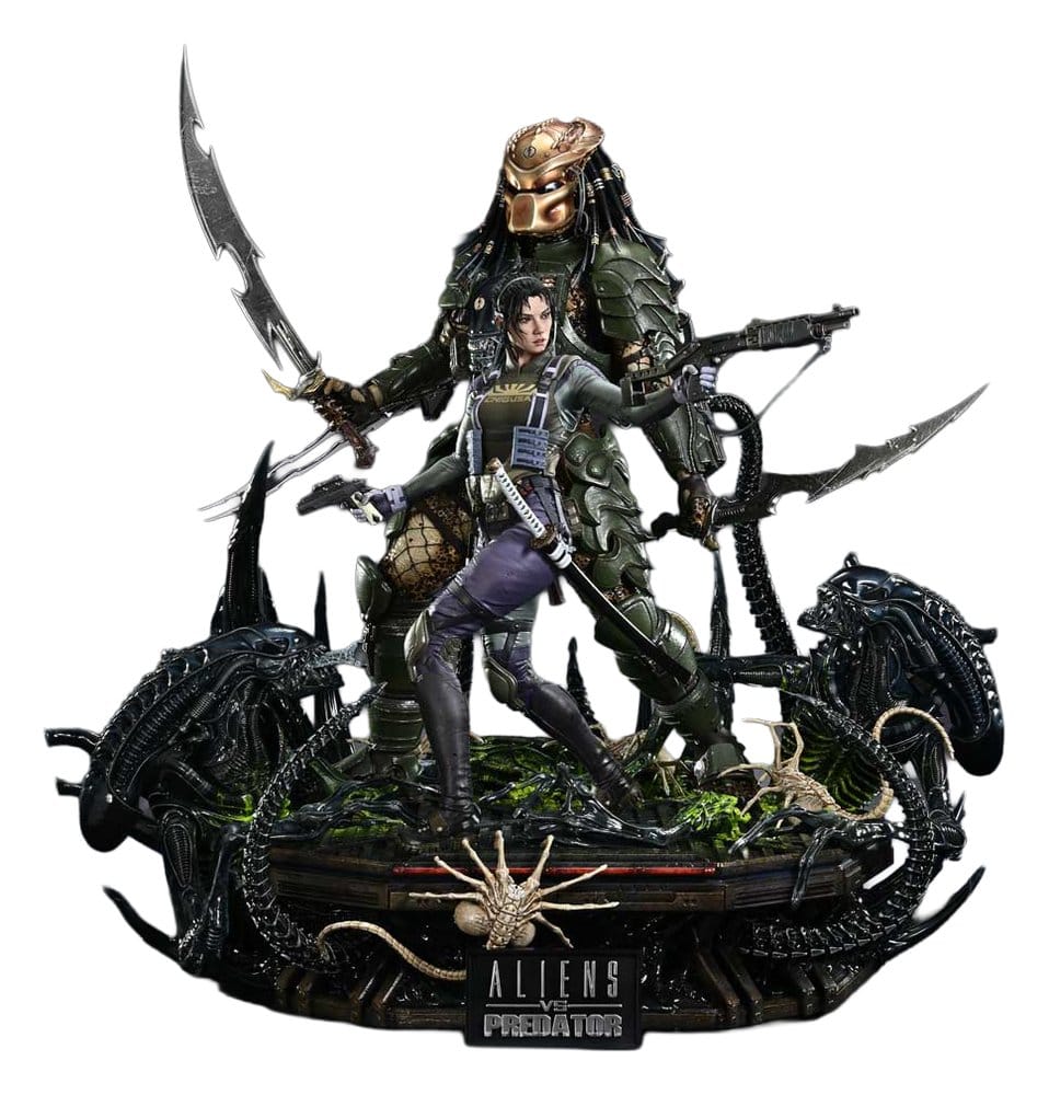 Aliens vs. Predator (Comic) Ultimate Premium Masterline Statue 1/4 Machiko & Broken Tusk Predator Deluxe Version 84 cm 4582647125316