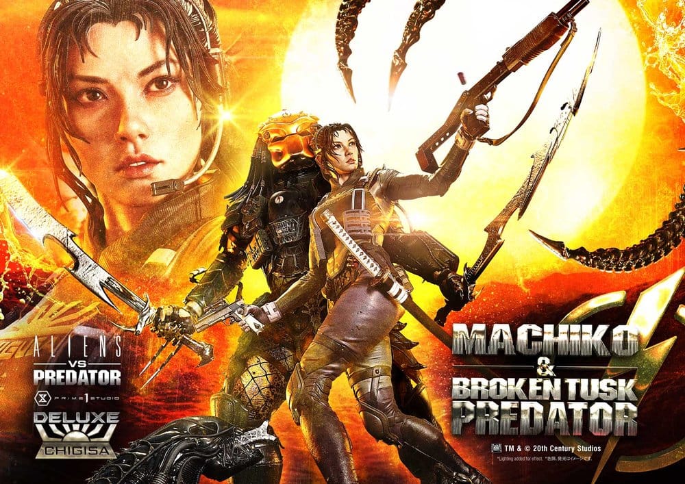Aliens vs. Predator (Comic) Ultimate Premium Masterline Statue 1/4 Machiko & Broken Tusk Predator Deluxe Version 84 cm 4582647125316