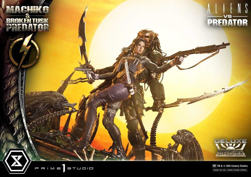 Aliens vs. Predator (Comic) Ultimate Premium Masterline Statue 1/4 Machiko & Broken Tusk Predator Deluxe Version 84 cm 4582647125316