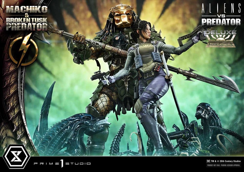 Aliens vs. Predator (Comic) Ultimate Premium Masterline Statue 1/4 Machiko & Broken Tusk Predator Deluxe Version 84 cm 4582647125316