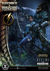 Aliens vs. Predator (Comic) Ultimate Premium Masterline Statue 1/4 Machiko & Broken Tusk Predator DX Bonus Version 84 cm 4582647125323