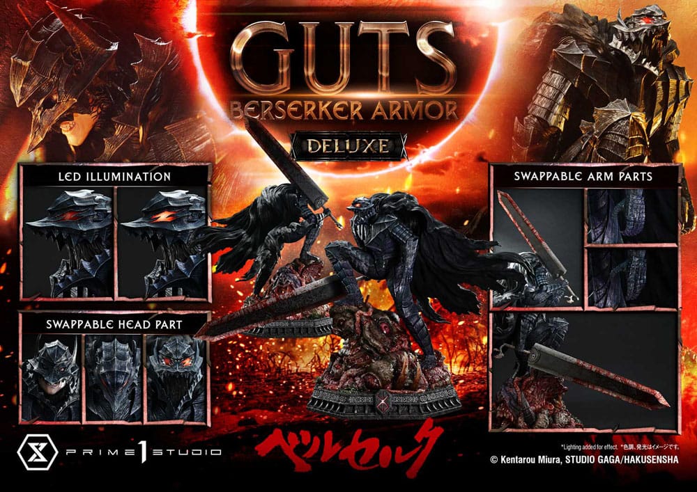 Berserk Ultimate Premium Masterline Series Statue 1/4 Guts, Berserker Armor Grunbeld vs. Guts Deluxe Bonus Version 94 cm  4582647122650