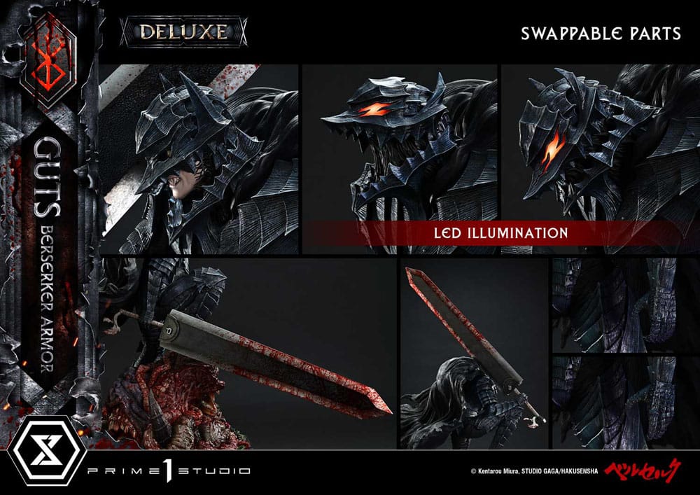 Berserk Ultimate Premium Masterline Series Statue 1/4 Guts, Berserker Armor Grunbeld vs. Guts Deluxe Bonus Version 94 cm  4582647122650