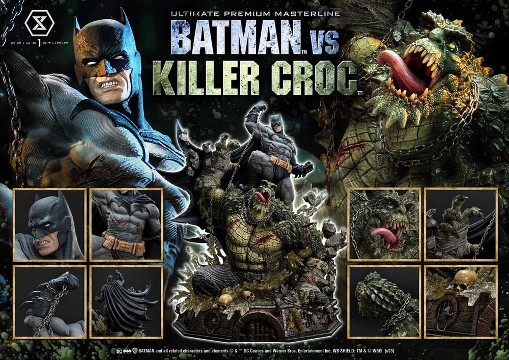 Batman Ultimate Premium Masterline Series Statue Batman Versus Killer Croc 71 cm 4580708048451