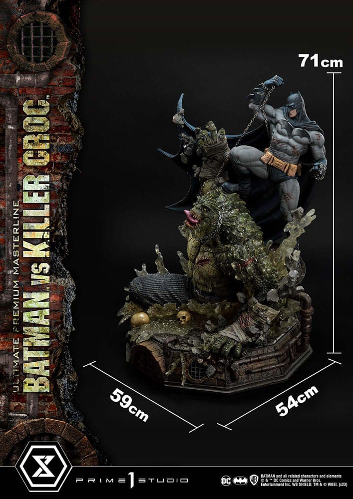 Batman Ultimate Premium Masterline Series Statue Batman Versus Killer Croc Deluxe Version 71 cm 4580708048468