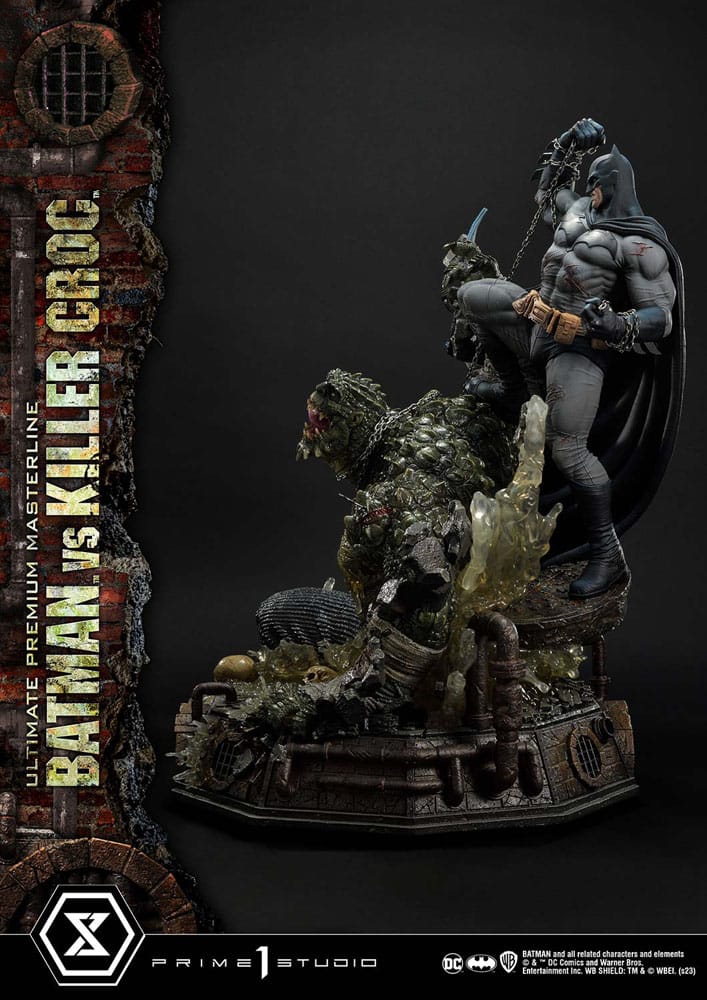 Batman Ultimate Premium Masterline Series Statue Batman Versus Killer Croc Deluxe Version 71 cm 4580708048468