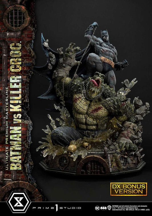 Batman Ultimate Premium Masterline Series Statue Batman Versus Killer Croc Deluxe Bonus Version 71 cm 4580708048475