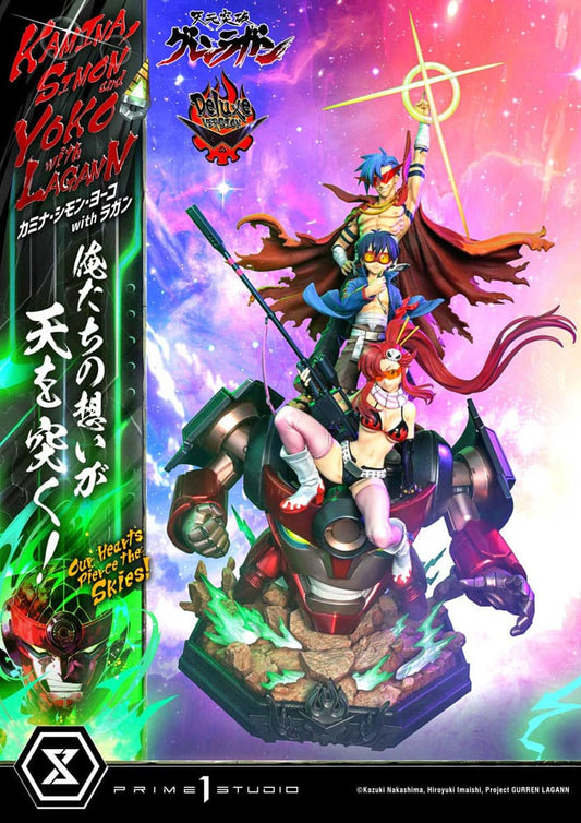 Gurren Lagann Ultimate Premium Masterline Series Statue 1/4 Kamina, Simon & Yoko with Lagann Deluxe Version 97 cm 4580708049557