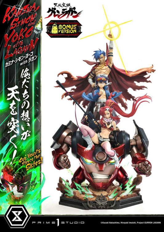 Gurren Lagann Ultimate Premium Masterline Series Statue 1/4 Kamina, Simon & Yoko with Lagann Deluxe Bonus Version 97 cm 4580708049564