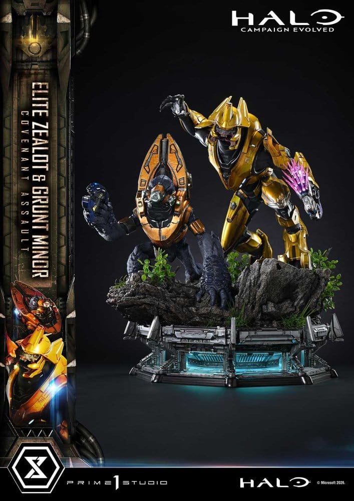 Halo: Campaign Evolved Ultimate Premium Masterline Series Statue 1/4 Elite Zealot & Grunt Minor: Covenant Assault 81 cm 4582647125392
