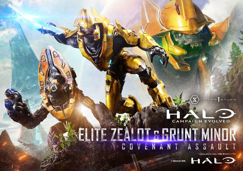 Halo: Campaign Evolved Ultimate Premium Masterline Series Statue 1/4 Elite Zealot & Grunt Minor: Covenant Assault 81 cm 4582647125392