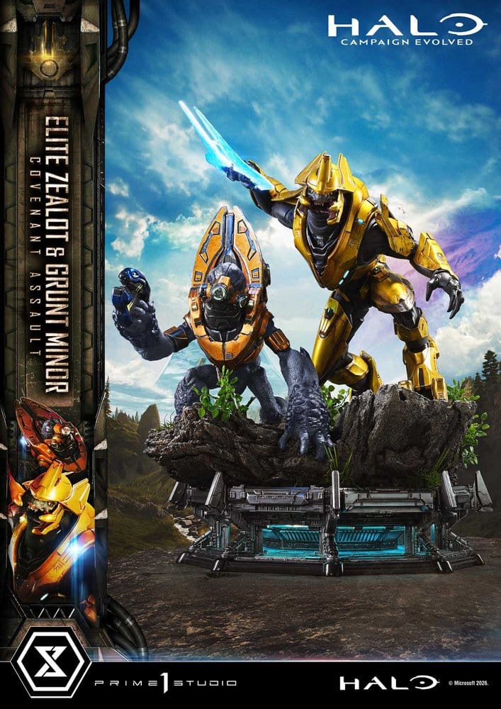 Halo: Campaign Evolved Ultimate Premium Masterline Series Statue 1/4 Elite Zealot & Grunt Minor: Covenant Assault 81 cm 4582647125392