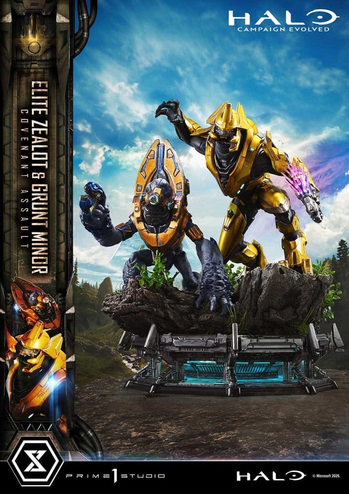 Halo: Campaign Evolved Ultimate Premium Masterline Series Statue 1/4 Elite Zealot & Grunt Minor: Covenant Assault 81 cm 4582647125392
