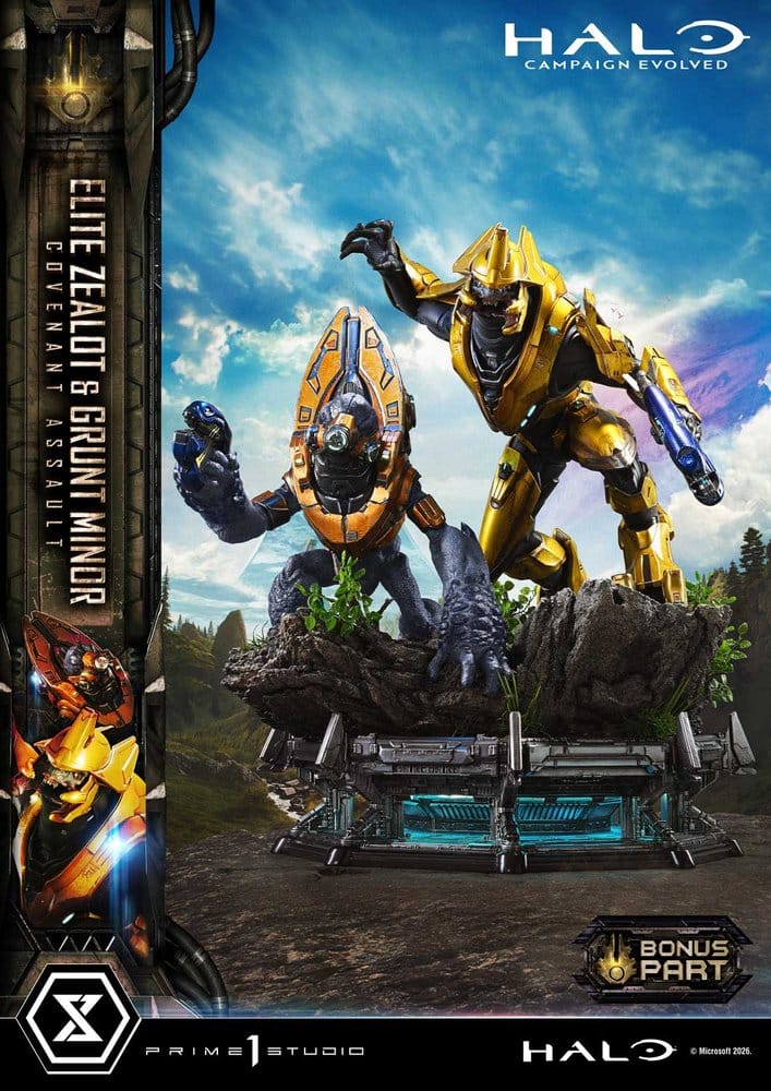 Halo: Campaign Evolved Ultimate Premium Masterline Series Statue 1/4 Elite Zealot & Grunt Minor: Covenant Assault Bonus Version 81 cm 4582647125958