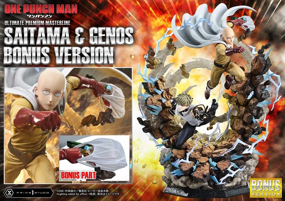 One-Punch Man Ultimate Premium Masterline Series Statue 1/4 Saitama & Genos DX Bonus Version 73 cm  4582647123824