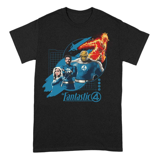 Fantastic Four T-Shirt Group Grid Blue  Size S 5063609255658