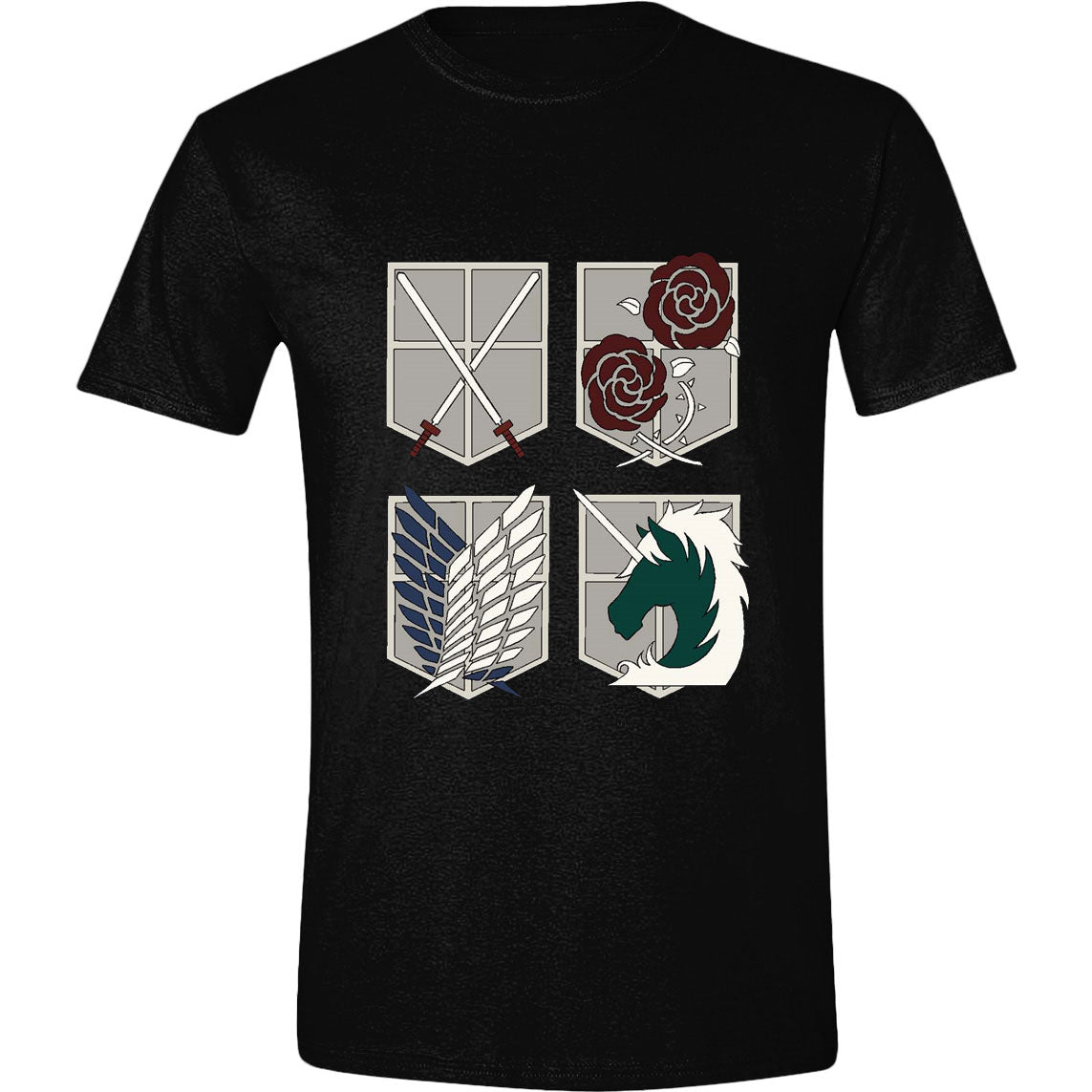 Attack On Titan T-Shirt Emblems Size S 5056318032825