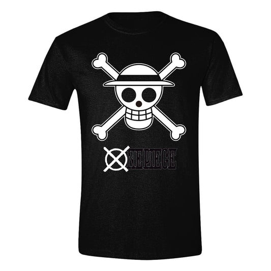 One Piece T-Shirt Skull Black & White Size L 8435073773704