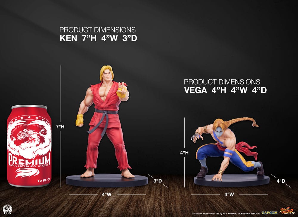 Street Fighter Street Jam Statuen 1/10 Ken & Vega Set  0783214378911