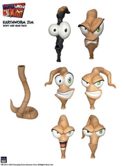 Earthworm Jim Accessory Pack Wave 1: Worm Body & Jim Heads 0653485997237