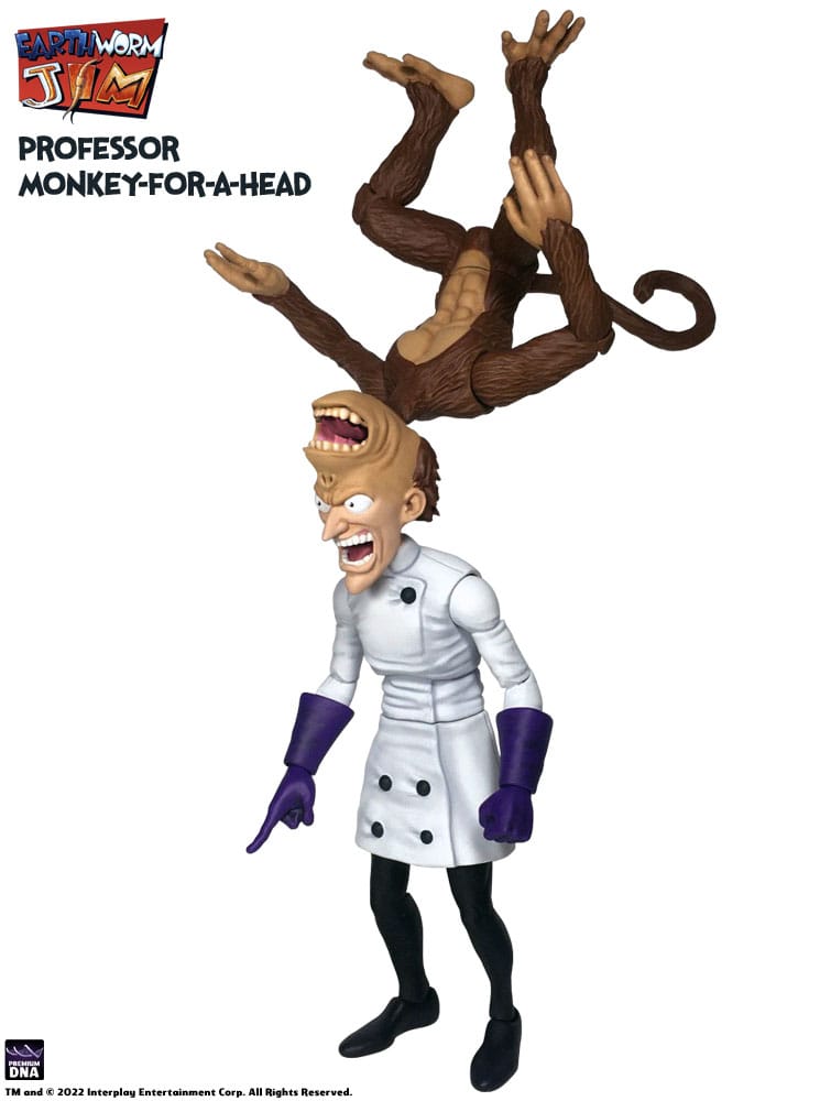 Earthworm Jim Action Figure Wave 1: Professor Monkey-For-A-Head 28 cm 0653485951246