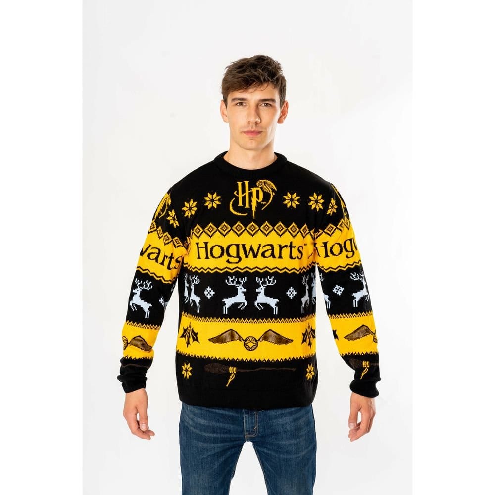 Harry Potter Christmas Sweater Deluxe Hogwarts Knitted Size M 5054015499897