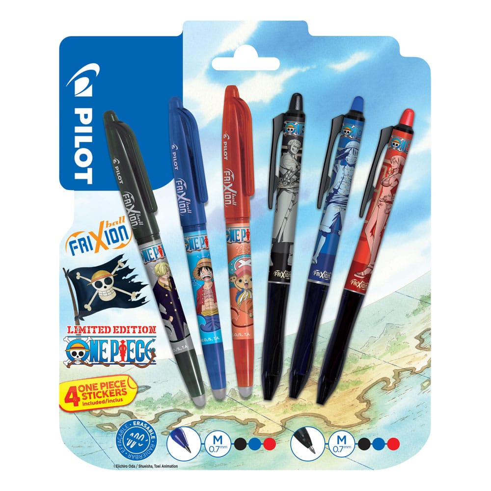 One Piece 6-pack Rollerball pen FriXion Ball & Ball+ Limited Sticker Edition LE 0.7 3131910449577