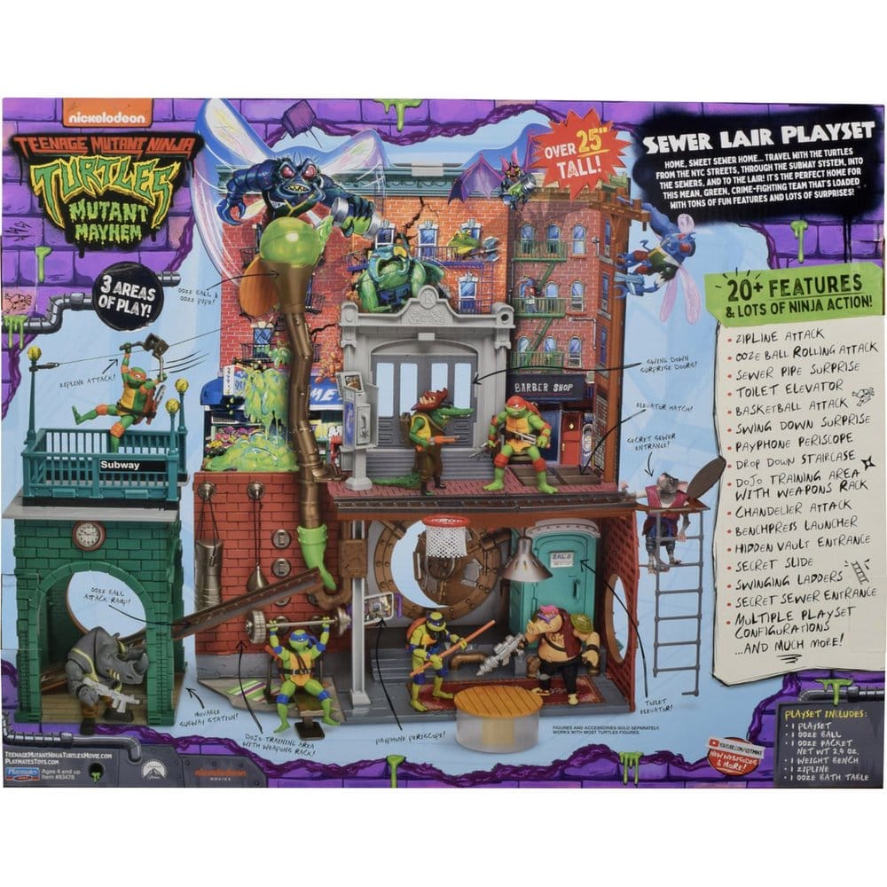 Teenage Mutant Ninja Turtles: Mutant Mayhem Playset Sewer Lair New Version 0043377834755