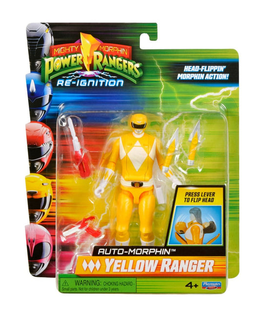 Mighty Morphin Power Rangers Action Figure Auto-Morphin Yellow Ranger 12 cm 0043377680420