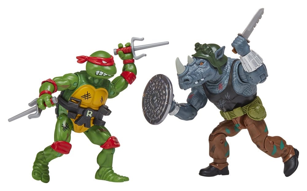 Teenage Mutant Ninja Turtles: Remastered Action Figures Raphael vs. Rocksteady 0043377847229