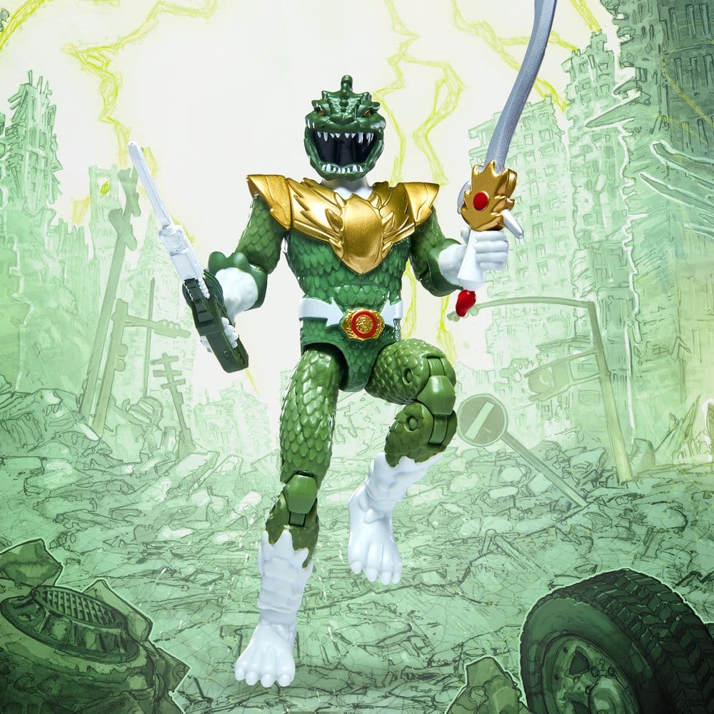 Mighty Morphin Power Rangers x Godzilla Action Figure Green Godzilla 0043377679332