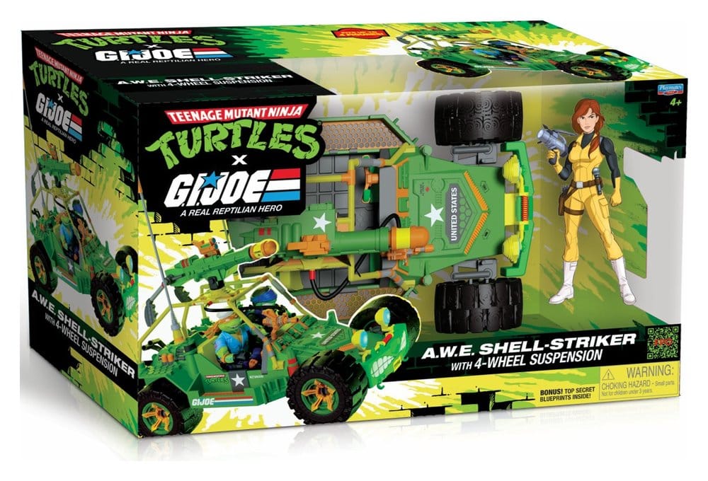 Teenage Mutant Ninja Turtles x G.I. Joe Crossover Classics Vehicle A.W.E. Shell-Striker with Figure 0043377819264