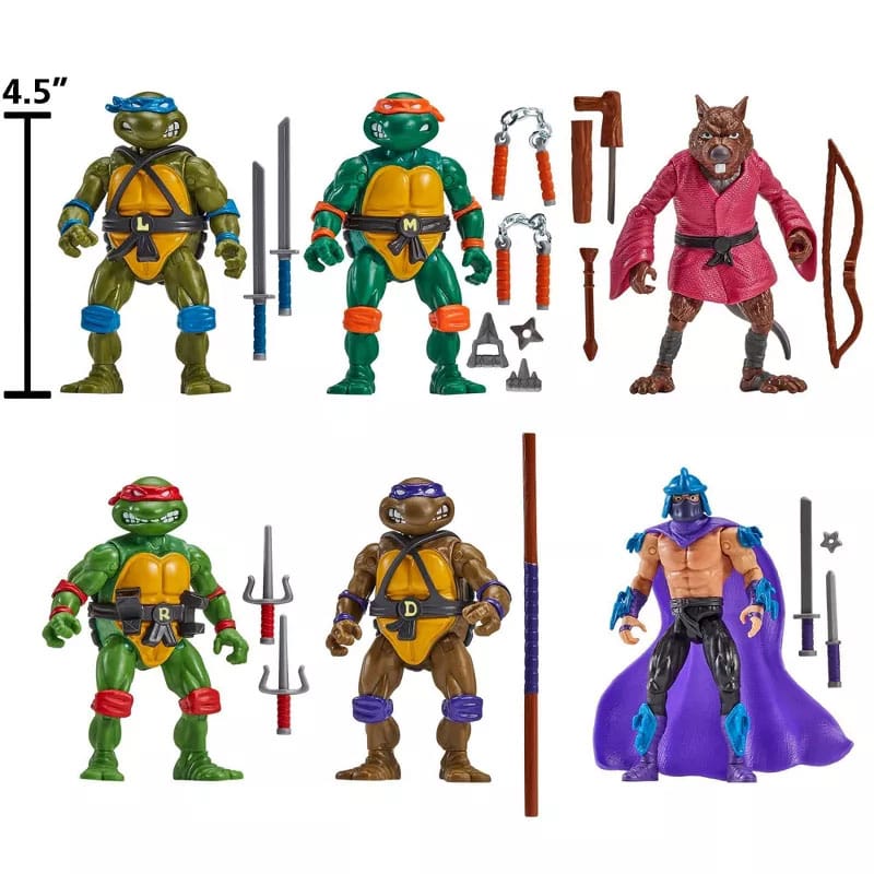 Teenage Mutant Ninja Turtles 6-Pack Action Figures 1988 Remastered heo EU Exclusive  0043377846963